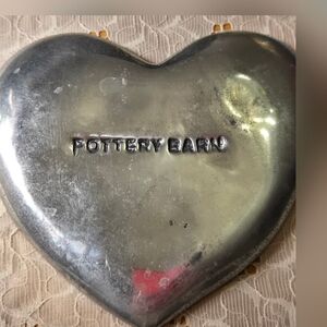 Pottery Barn Heart Trinket Dish - Silver